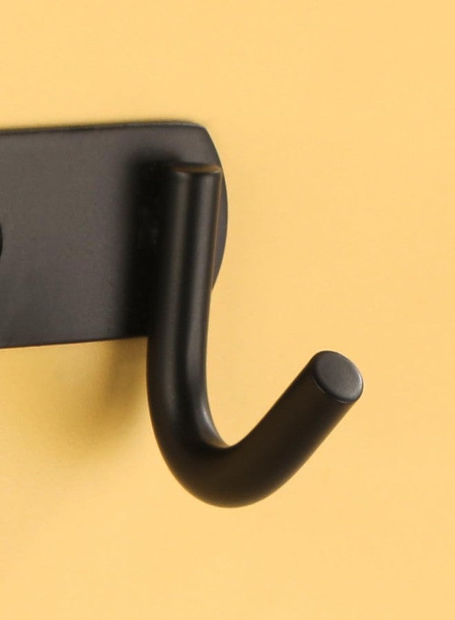 iSTAR 6 Pin Bathroom Cloth Hooks Hanger Door Wall Bedroom Bathroom Robe Hooks Rail for Hanging Keys,Clothes,Towel Steel Hook,Stainless Steel (Black Pack of 2) - Image 3